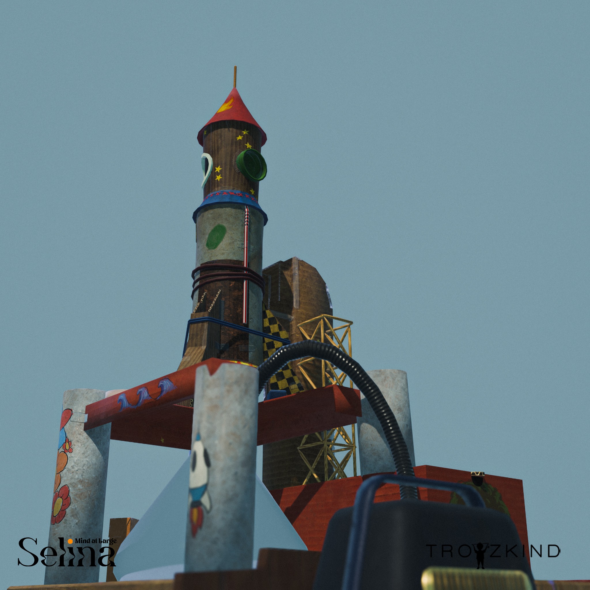 Selina's selfmade Toy Rocket Render