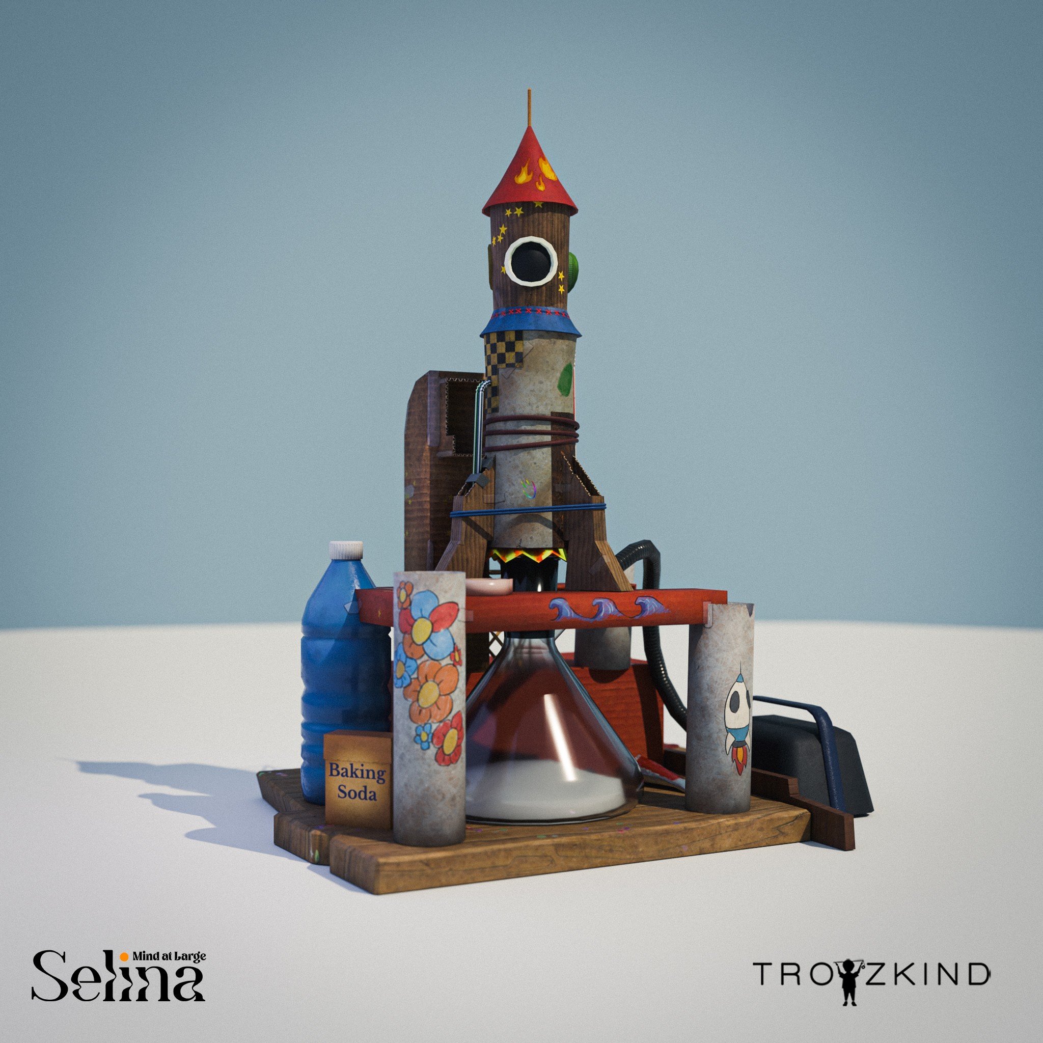 Selina's selfmade Toy Rocket Render
